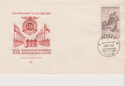 Csehszlovákia, alkalmi bélyegzés FDC  1955 -  A 30. Nemzetközi Hatnapos Motorkerékpár-verseny