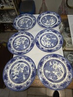 6db angol porcelán tányér