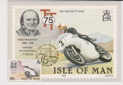 Man Szigetek  FDC, Carte Maximum  1982 - 75 éves a Man szigeteki motorverseny