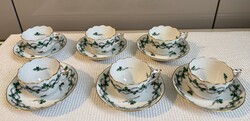 Herendi porcelán petrezselyem mintás kávéscsésze készlet