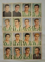 Ritka Fradi FTC hivatalos klub relikvia az 1968/1969-es szezonból, aláírt kártyasorozat