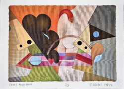 Ef Zámbó István - Zenés beszélgetés 30 x 42 cm computer print, merített papír