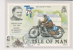 Man Szigetek  FDC, Carte Maximum  1982 - 75 éves a Man szigeteki motorverseny