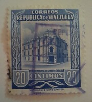 1955 Caracas központi postahivatala - "CORREOS - REPUBLICA DE VENEZUELA" felirat