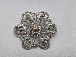 Silver Brooch with Garnets