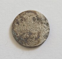 Ritka! Lengyel ezüst 10 Groszy 1840. (6.)