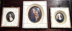 Csontkeretes miniatúra - portré festmény.