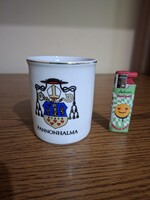 Hollóházi porcelán emlék bögre. Pannonhalma. Jelzett