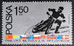 LEN2273p  / Lengyelország 1973 Tereppályás motor VB bélyeg pecsételt