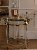 Maison Charles Vintage Bar Cart – Brass, Plexi, and Glass