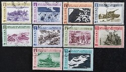 LEN1872-81p  / Lengyelország 1968 25 éves a Lengyel Néphadsereg bélyegsor  pecsételt