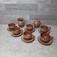 Retro Bulgarian Glazed Ceramic Tea Set