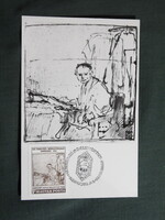 Képeslap,CM,bélyeg,alkalmi bélyegzés,Budapest,XXII. Művészettörténeti kongresszus,Rembrandt,1969-