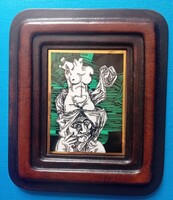Hollóházi Szász Endre porcelán kép ,  SORSZÁMOZOTT és SZIGNÁLT