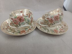 Zsolnay Wild Rose Pattern Espresso Cups