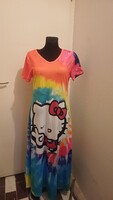 Hello Kitty batikolt (tie-dye) maxi ruha – M-es méret