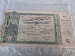 Magyar Szent korona országainak vörös-kereszt egylete kisorsolási kötvény 5 forint