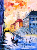 Venetian atmosphere - acrylic painting / Velencei hangulat - akril festmény