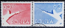 LEN1006-7cp  / Lengyelország 1957 Ifjúsági Vívóbajnokság bélyegsor párja pecsételt