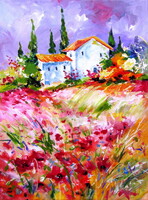 Countryside cottage- acrylic painting / Vidéki ház- akril festmény