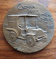 Csonka János Emlékbizottság nagy méretű bronz emlékérem / plakett