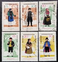 ND1214-9p / NDK 1966 Népviseletek bélyegsor pecsételt