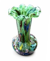 Original Hollóházi 'Byzantine / Tutti Frutti' Murano Art Glass Vase – 1950s