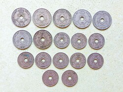 Belgium 17 db Különböző Érme 10 25 Centimes 1905-1929