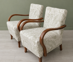 Restored Mid Century Armchairs Pair
