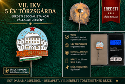 Fővárosi VII. kerületi IKV 5 év Törzsgárda zománcos jelvény – Kádár-kor