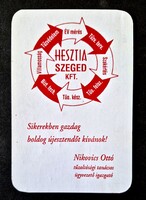 Nikovics Ottó tűzoltósági tanácsos Hesztia Szeged kártyanaptár 1999