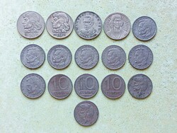 Lengyelország 16 db Különböző Érme 10 20 Zlotyi 1969-1986