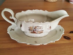 Antique OEPIAG Czech porcelain sauce dish / gravy boat (1920s-30s)