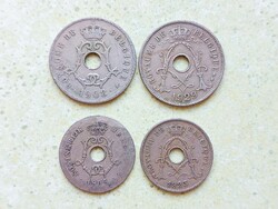 Belgium 4 db Különböző Érme 10 25 Centimes 1905-1929