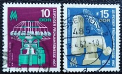 ND1254-5p / NDK 1967 Lipcsei Őszi Vásár bélyegsor pecsételt