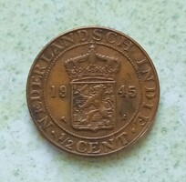 1945 Holland Kelet India 1/2 Cent