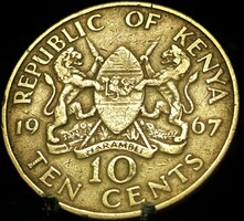 Kenya 10 cent, 1967 E09C1V