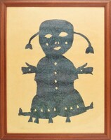 Oláh Mátyás (1951): Kislány, 1991 – eredeti, jelzett kollázs