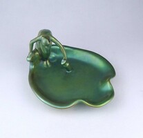 2B233 Régi eozin mázas Zsolnay porcelán névjegykártyatartó korsós nő vízhordó nő szobor