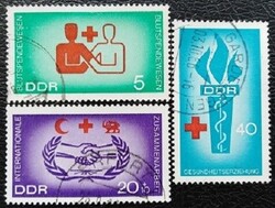 ND1207-9p / NDK 1966 Vöröskereszt - Véradás bélyegsor pecsételt
