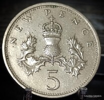 Egyesült Királyság 5 Új penny, 1970 A02B3V