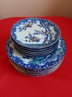 Imari dekoros, kézzel festett porcelán tányér készlet