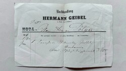 Geibel Hermann könyvkereskedésének számlája, 1859.