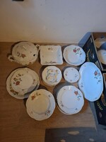 Zsolnay vadrózsás étkészlet , hibátlan, hiánytalan, sérülés mentes