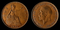 E 2610 Egyesült Királyság (Anglia) 1 Penny - V. György 1936