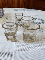 5 db árt deco vastag falú üveg likőrös pohár készlet