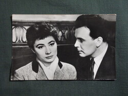 Postcard, film, cinema, art, Violetta Ferrari, actor Ádám Szirtes, 1956-
