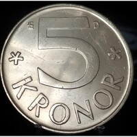 Svédország 5 Korona, 1991 Mesterjel: "D" - Bengt Dennis C04F1V