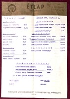 A Bükkszéki "Strand" Vendéglő Étlapja 1976.09.09.