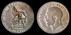 E 3102 Egyesült Királyság (Anglia) 1 ezüst shilling 1922 V. György